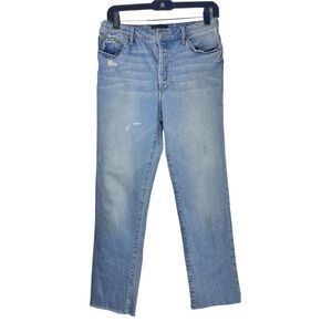 BLACK ORCHID LA Women's Designer Lightly Destroyed Raw Hem Light Blue Jeans M